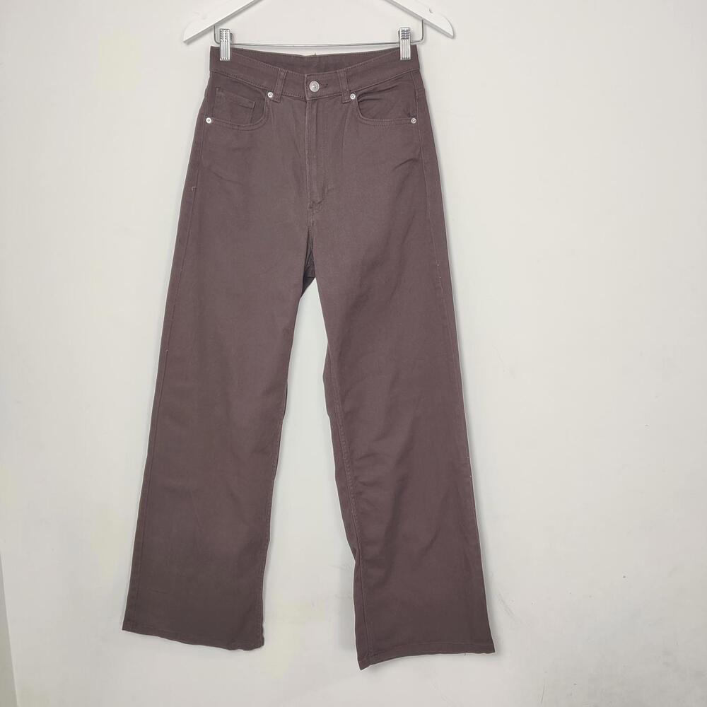 H&M Women's Brown Wide Leg High Rise Pants Size 6 Summer
